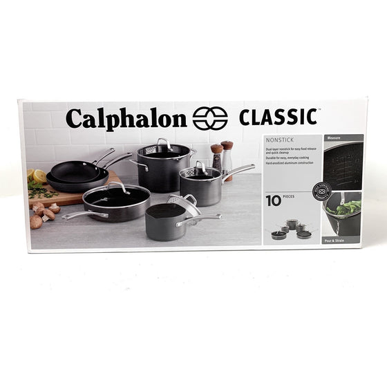 Calphalon 2095191 Classic Nonstick 10 Piece Cookware Set Grey, Stainless Steel