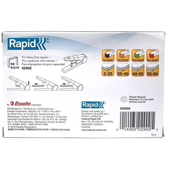 Rapid 02900 Cartridge Staples K8, Yellow