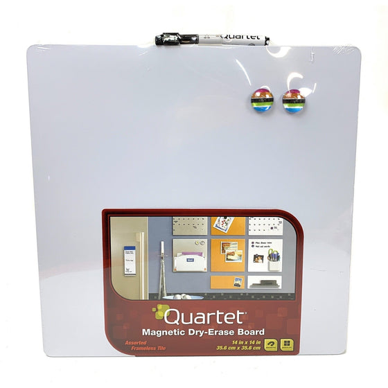 Quartet 85402-WT Magnetic Dry-Erase Board Assorted Frameless Tile 14" X 14", White