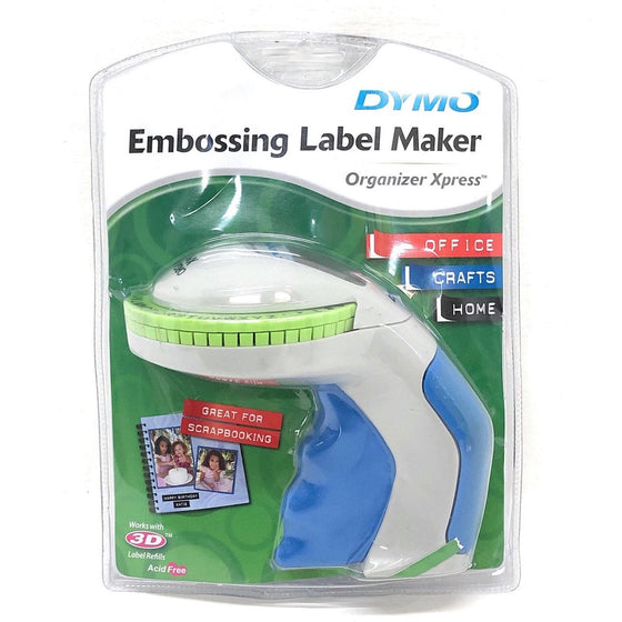 Dymo 12965 Handled Embossing Label Maker, Includes One 3/8-Inch 3D Black Label Cassette, Machine Only
