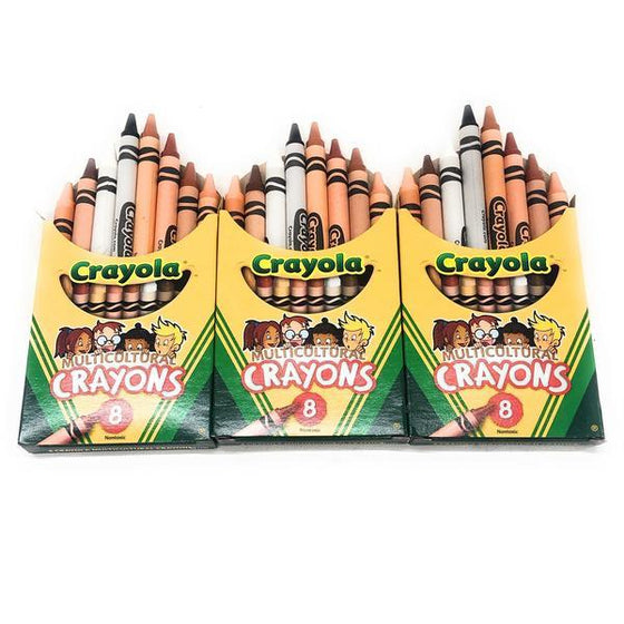 Crayola 52-008W Multi-Cultural Colors Crayons 8-Piece, 3-Pack, Assorted Skin Tones