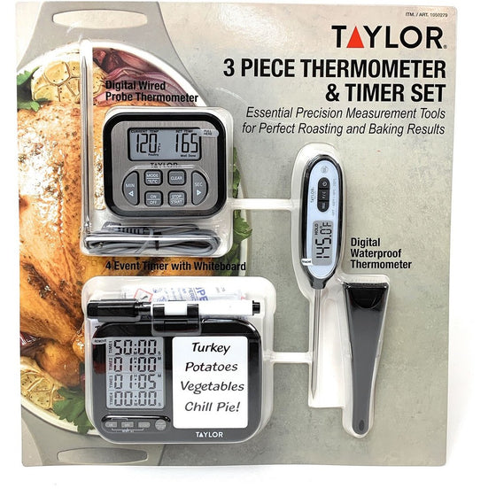 Taylor 1050279 3 Piece Thermometer & Timer Set