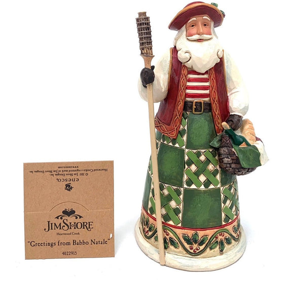 Enesco 4022915 Jim Shore Heartwood Creek Italian Santa Stone Resin Figurine, 6.875", Multi-Colored
