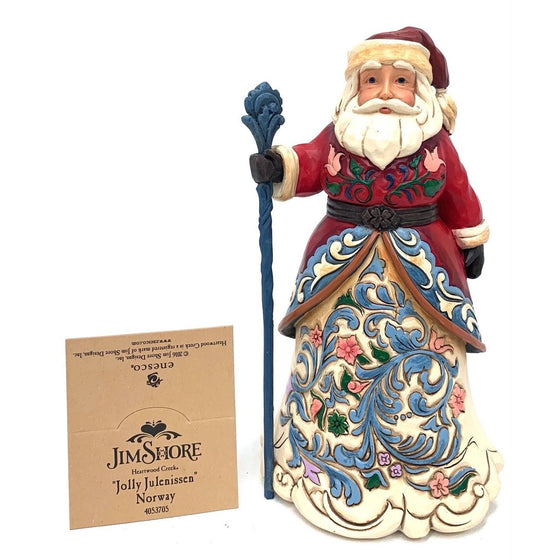 Enesco 4053705 Jim Shore Heartwood Creek Norwegian Santa Figurine, Multi-Colored