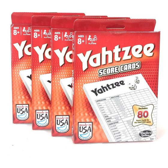 Yahtzee 061000970 Hasbro Score Cards, 4-Pack