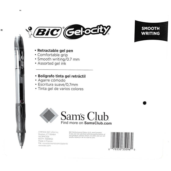 Bic WC9MC106 /980157469 Gel-Ocity Vivid Colors Medium 0.7Mm Gel Pen 15 Count, Assorted