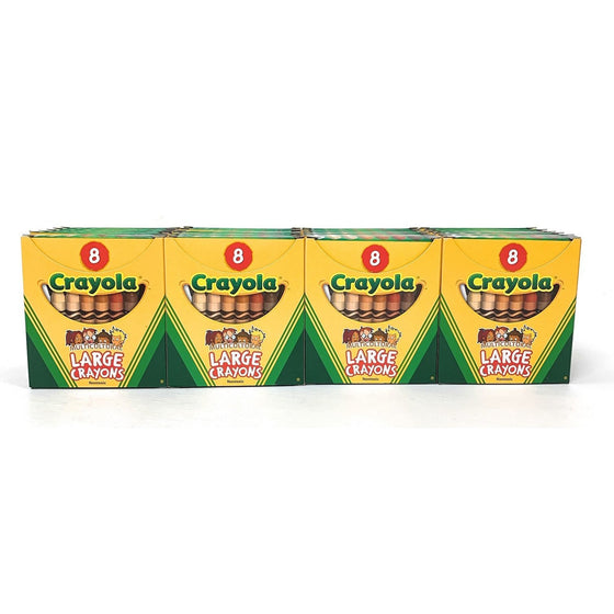 Crayola 52-080W Large Multicultural Crayons 8-Piece, 24-Pack