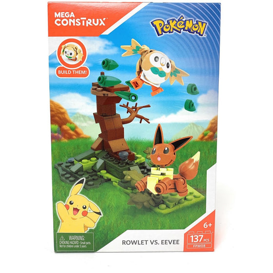 Mega FPM08 Construx Pokemon Rowlet Vs. Eevee, Multi-Colored