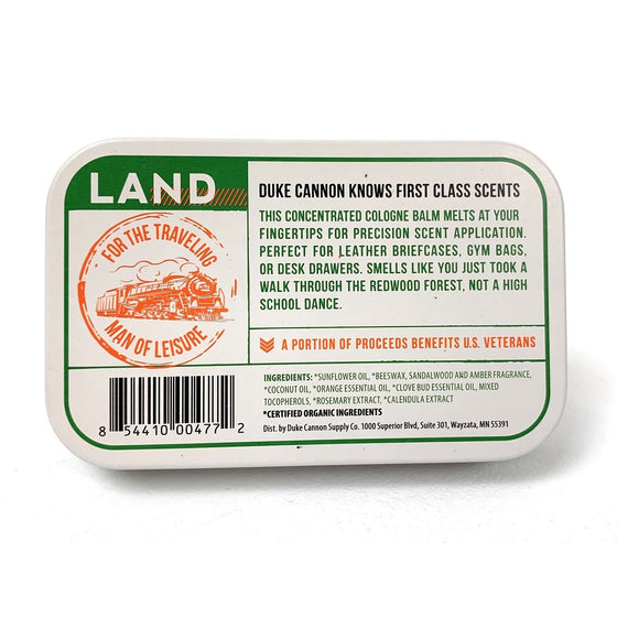 Duke Cannon Supply Co. SCLAND1 Supply Co Solid Land Cologne Redwood Scent, 1.5 Oz