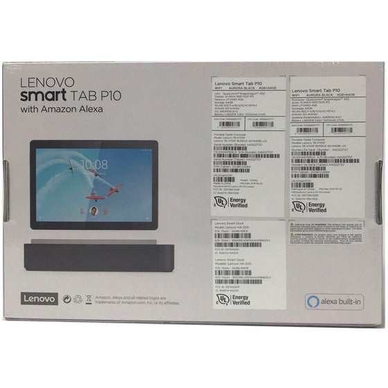 Lenovo B07JDT6S49 Smart Tab P10 2-In-1 Tablet+Smart Dock, Aurora Black