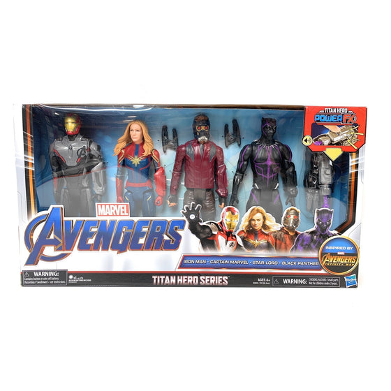 Marvel 1227461 Hasbro Avengers Titan Heroes Iron Man, Captain , Star Lord, Black Panther