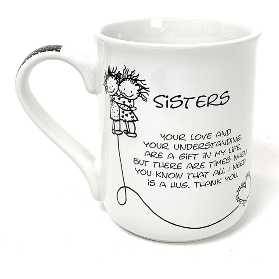 Enesco 32330 Marci Children Of The Inner Light Sisters White Mug, White/Black