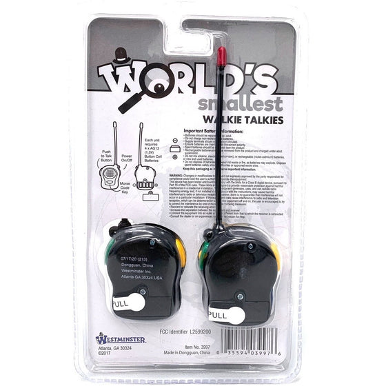 F&T 900781 Westminster Worlds Smallest Walkie Talkies