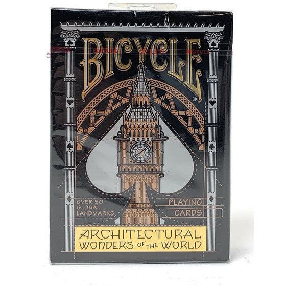 Bicycle 1046043 Architectural Wonders Of The World Playing Cards, Black