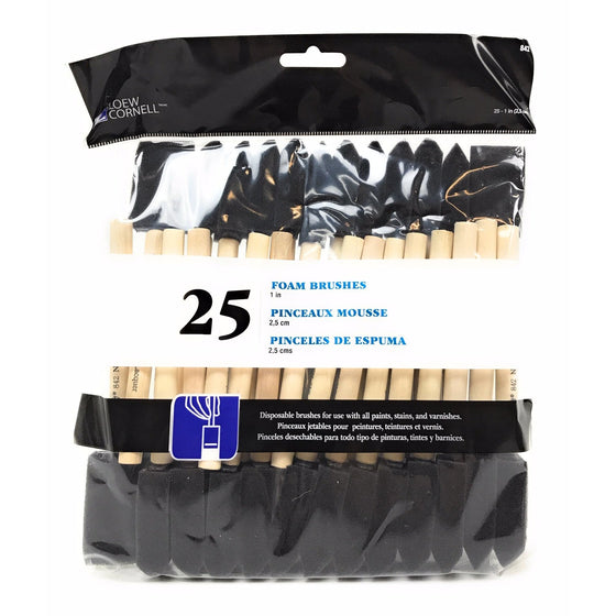 Loew-Cornell 842ZLC Loew Cornell 25 Foam Brushes, Black