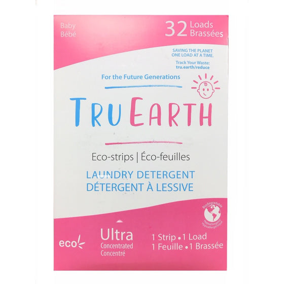 Tru Earth TE-BAM0032 Eco-Strips Laundry Detergent, Baby, 32-Loads