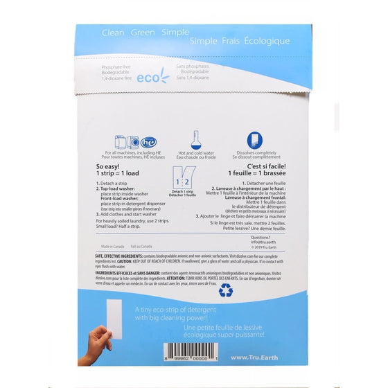 Tru Earth TE-FLM0032 Eco-Strips Laundry Detergent Strips, Fresh Linen, 32-Loads