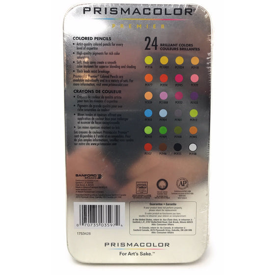 Prismacolor 2031522 Premier Colored Pencils 24 Pencils, Assorted
