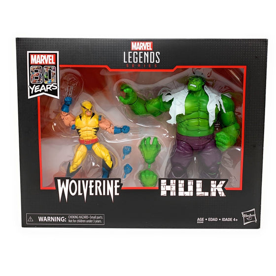 Hasbro E6349AS0 Marvel Legends Series Marvel 80 Years Anniversary Wolverine And Hulk, Multi-Colored