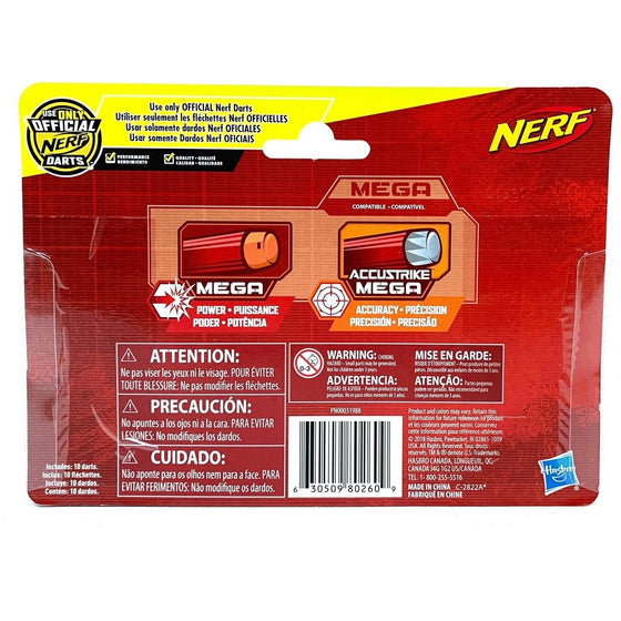 Nerf A4368AS2 N-Strike Mega Dart Refill 10 Piece