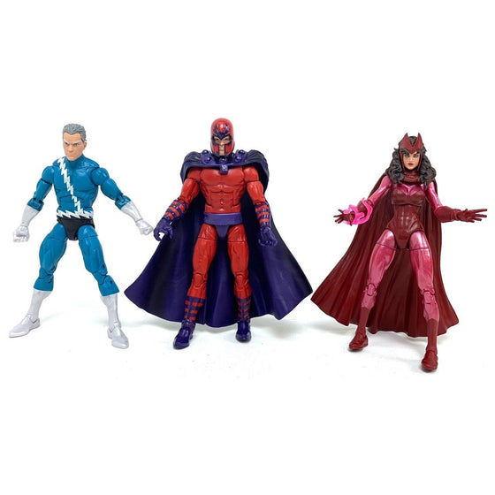 Marvel E5168AC0 Legends Series 6" Family Matters 3 Piece With Magneto, Quicksilver, & Scarlet Witch Action Figures, Brown/A