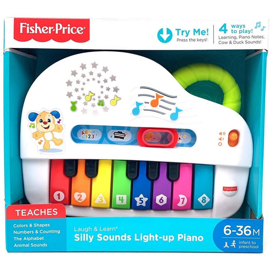 Fisher-Price FYK56 Fisher Price Laugh & Learn Silly Sound Light-Up Piano, Multi-Colored