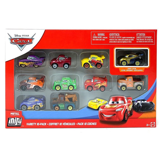 Disney Cars Toys GKG23-00 Disney Pixar Cars Variety 10-Piece Mini Racers, Multi-Colored