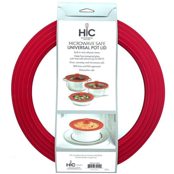 Hic Harold Import Co. 34012 Hic Microwave Safe Universal Pot Lid