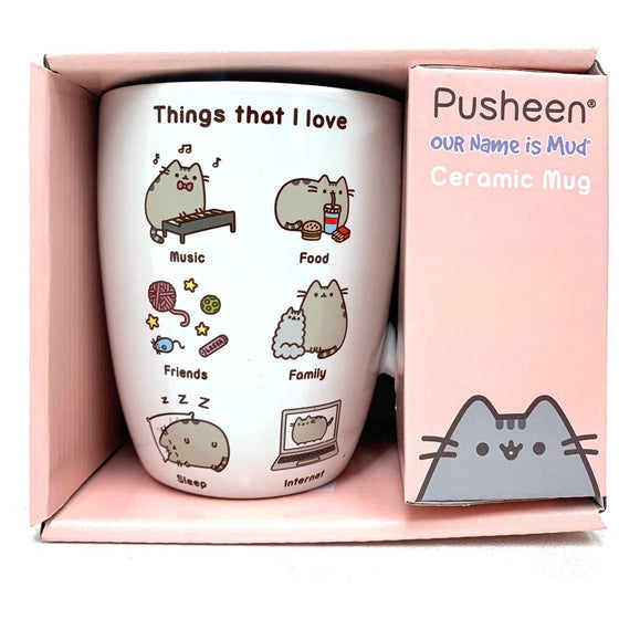 Enesco 6000277 Pusheen Ceramic Mug "Things That I Love", White