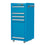 Viper Tool Storage V1804TLR 5-Drawer Steel Rolling Tool/Salon Cart, With Bulk Storage, Blue, Teal