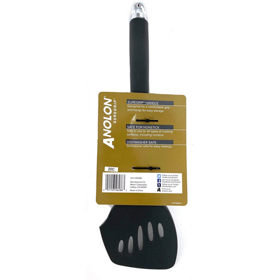 Anolon 46286 Suregrip Slotted Turner, Gray