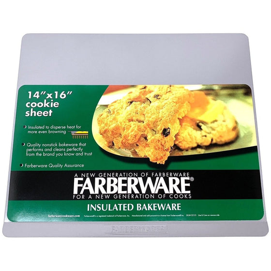 Farberware 52151 Insulted Bakeware 14 X 16 Cookie Sheet, Light Gray