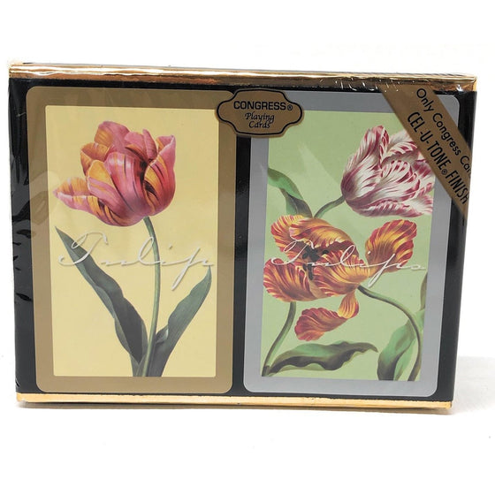 Congress CONGRESS-TULIPS Playing Cards Tulips Cel-U-Tone Finish, Multi-Colored