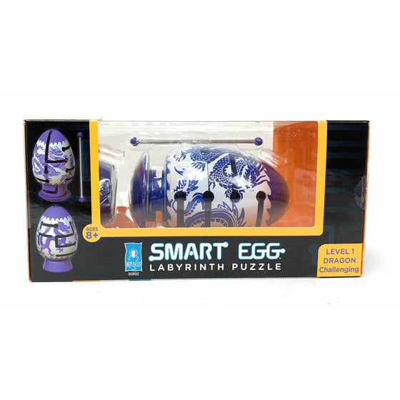 Bepuzzled 30892 Smart Egg 2 Layer Labyrinth Level 1 Difficulty, White/Blue