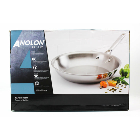 Anolon 31510 Triply Clad  Frying Pan / Fry Pan /  Skillet - 12.75 Inch, Silver