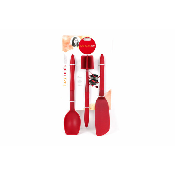 Rachael Ray 47778 Tools And Gadgets Lazy Crush & Chop, Flexi Turner, And Scraping Spoon Set / Cooking Utensils - 3 Piece,, Red
