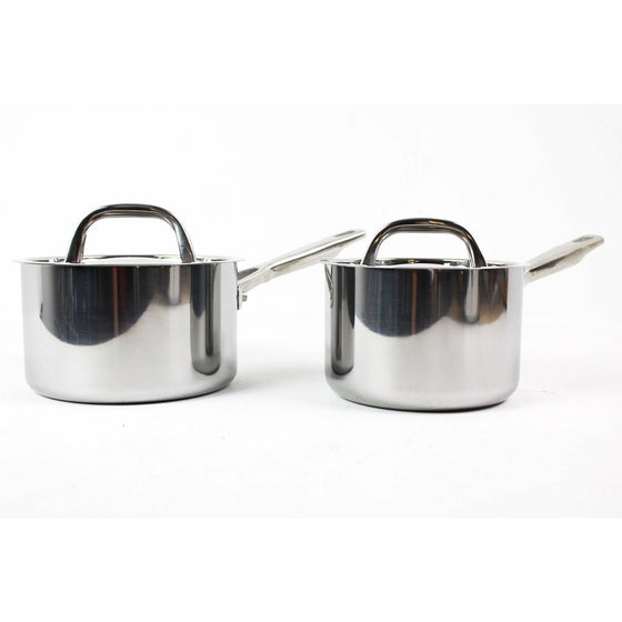 Anolon 30822 Triply Clad Stainless Steel Cookware Pots And Pans Set, 12 Piece, Stainless Steel