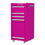 The Original Pink Box PB1804R 16-Inch 4-Drawer 18G Steel Rolling Tool/Salon Cart, Pink