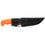 Cutco 5719H Orange Straight Edge Outdoorsman Knife 4 3/8" High Carbon Stainless Blade; Durable Handle, Leather Sheath And Lanyard
