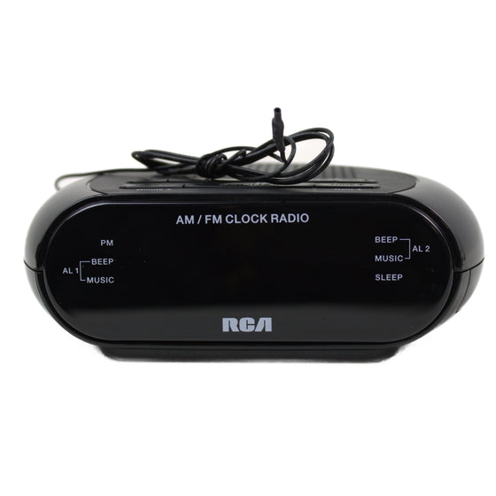 Rca RC205A Clock Radio With Red Led Black, Black