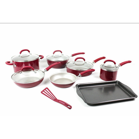 Rachael Ray Create Delicious Nonstick Cookware Induction Pots and Pans Set, 13  Piece