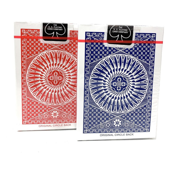 Us Playing Cards 1006704 Tally-Ho Poker Playing Cards Circle Back Design Red And Blue, 2-Pack