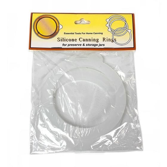 Hic Harold Import Co. 9924 Silicone Canning Rings For Preserve & Storage Jars 4 Rings, Clear
