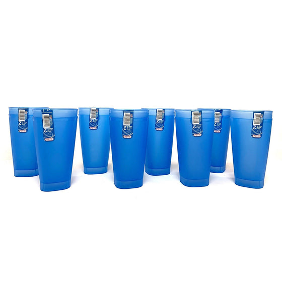 Sterilite 0932 32-Ounce Tumblers, 2-Piece, 8-Pack, Turquoise Blue Tint