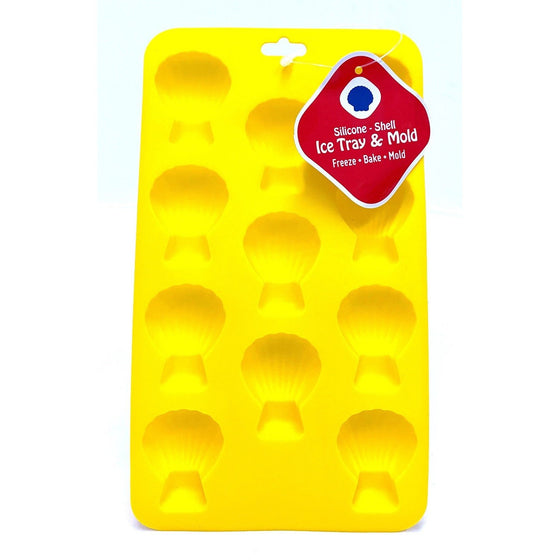 Hic Harold Import Co. 43728 Silicone Shell Ice Tray & Mold, Yellow