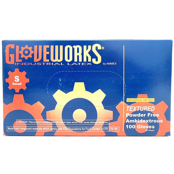 Gloveworks TLF42100-CS/10 Textured Powder Free Gloves Small Box Of 100, Ivory