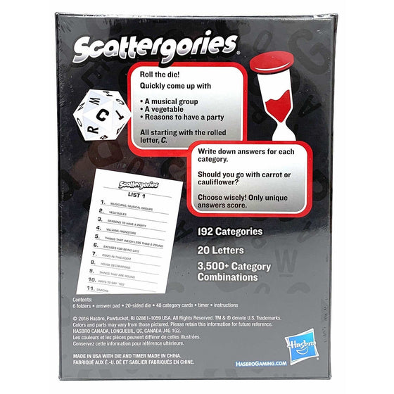 Hasbro Gaming C19410000 Scattergories Fast Thinking Categories Game, Brown/A