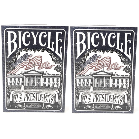Us Playing Cards 1033317 Bicycle Educational U.S. Presidents Playing Card Deck Standard Poker, Blue, 2-Pack