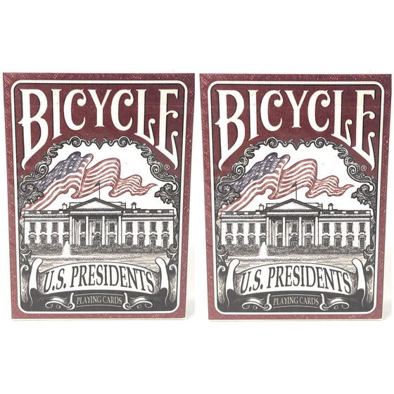 Us Playing Cards 1033317 Bicycle Educational U.S. Presidents Playing Card Deck Standard Poker, Red, 2-Pack
